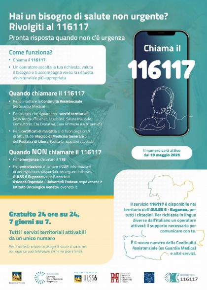 116117 - NUOVO NUMERO UNICO CONTINUITA’ ASSISTENZIALE