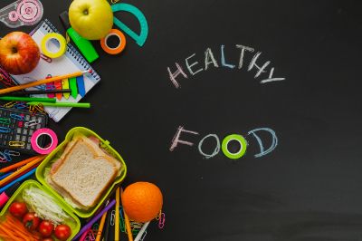 arranged-snacks-school-materials